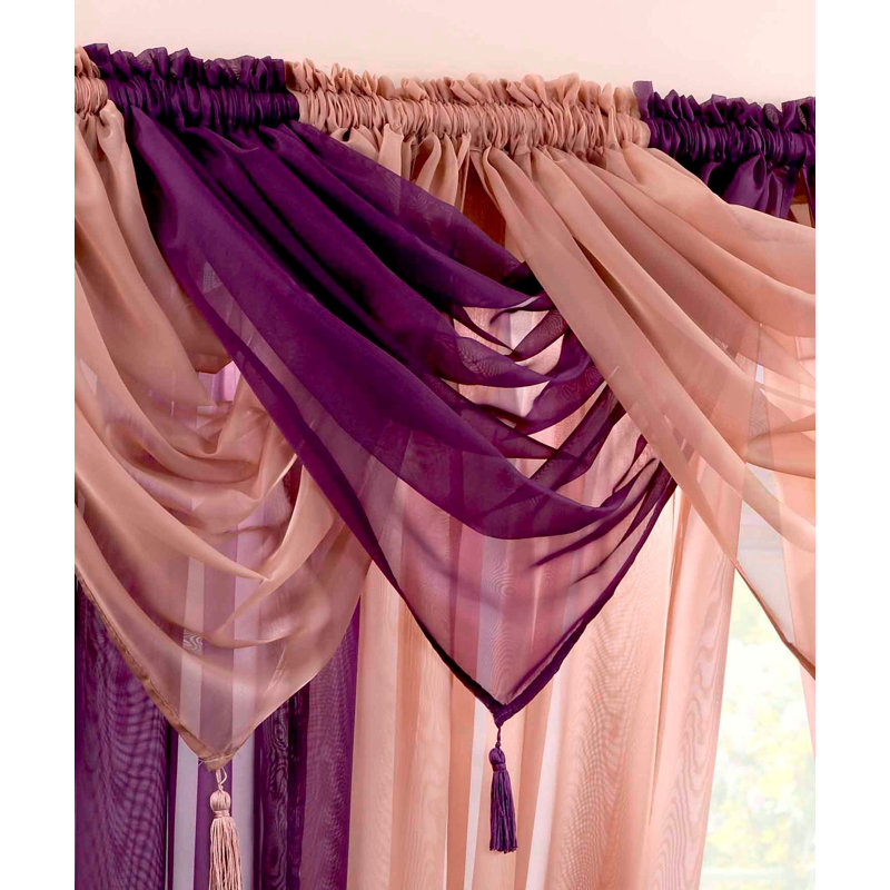 Maloy Solid Colour Pointed Window Pelmet, Purple