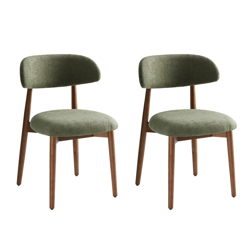Chaise d'appoint rembourrée en bois massif, Vert