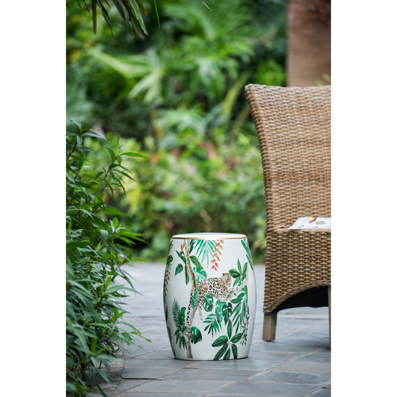 Tabouret de jardin en céramique 13 po x 13 po x 18 po