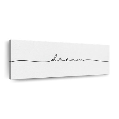 «Dream One Line Typographie», reproduction sur toile tendue