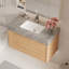  Ensemble de meuble-lavabo mural moderne 36 po avec 2 tiroirs, lavabo en céramique Mid Century