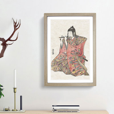 Boy Playing the Flute by Torii Kiyonaga - Picture Frame Painting Print
