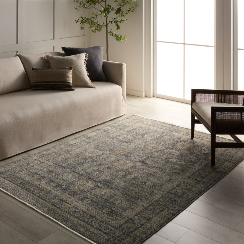Halladay Outdoor Oriental Blue Area Rug, Rectangle 7'6" x 9'7"