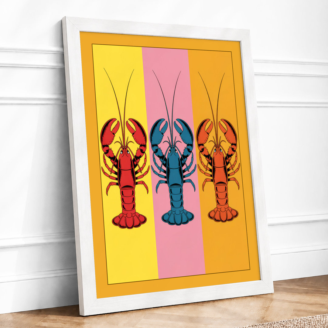 Lobster Trio Pop Art - Framed Print