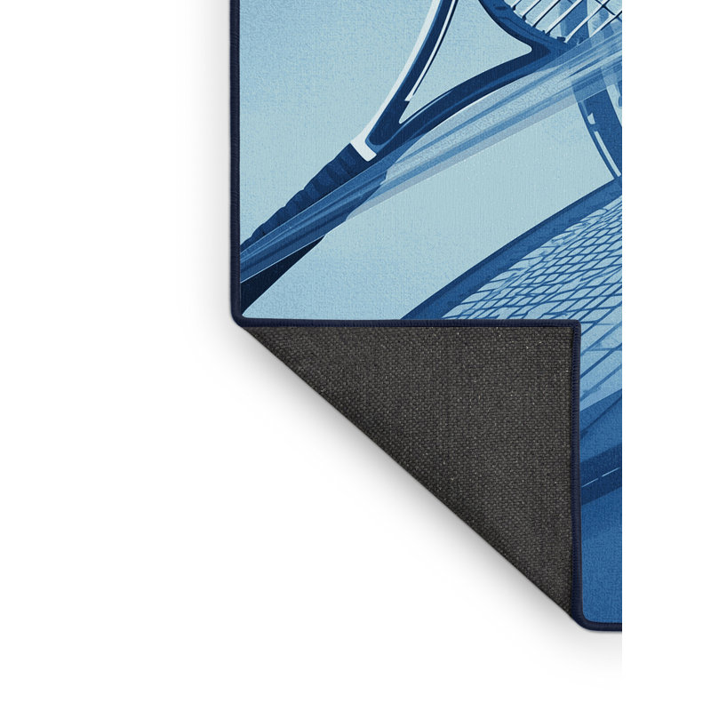 Tapis de tennis en fauteuil roulant bleu moelleux doux et moelleux Erhart, 2 pi x 3 pi