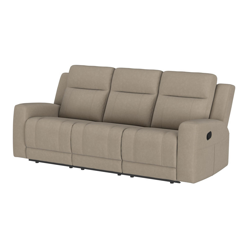 Upholstered Motion Reclining Sofa, Taupe