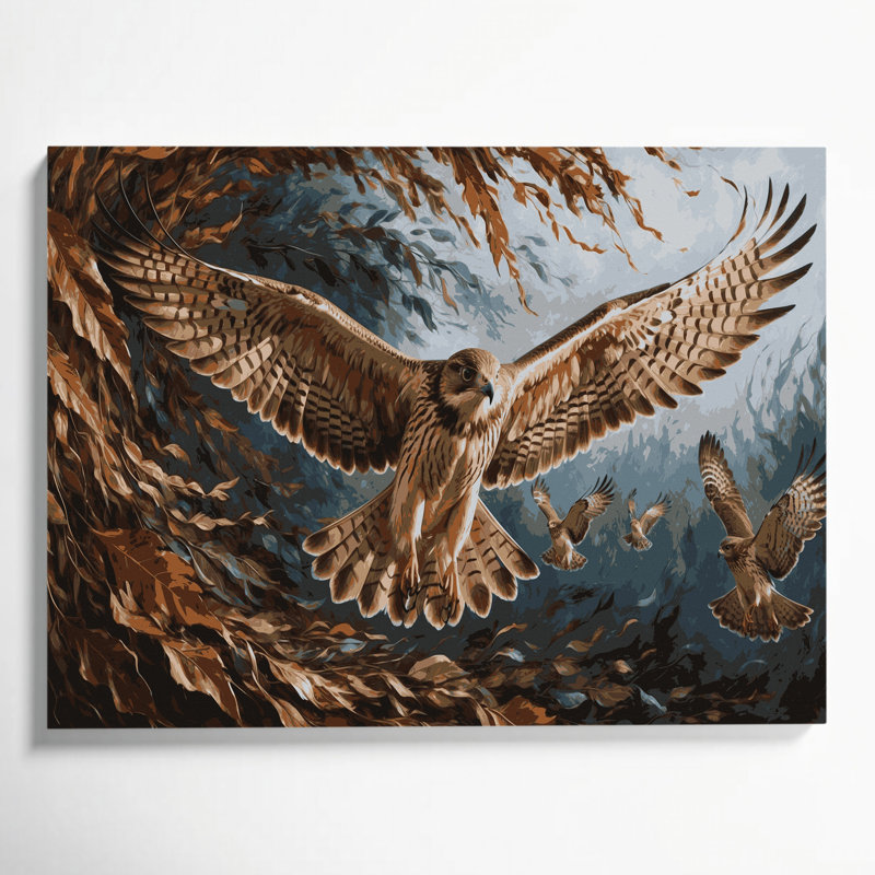 «Birds Eurasian Sparrowhawk», art mural sur toile, H 11 po x l 14 po