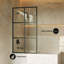 Virage 34 x 58 encadré fixe 3/8 po (10 mm) Porte de baignoire en verre trempé transparent avec cadre noir mat