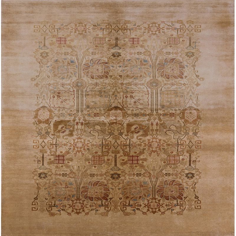 Tapis oriental beige, Carré 8 pi