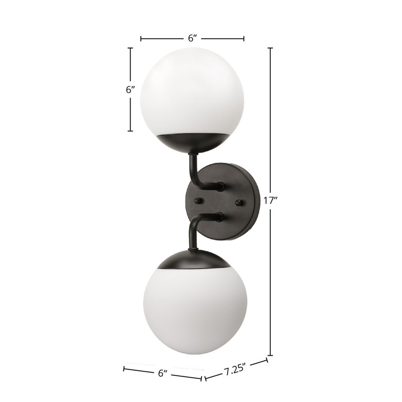 Applique murale en acier Yuming, Blanc, Noir