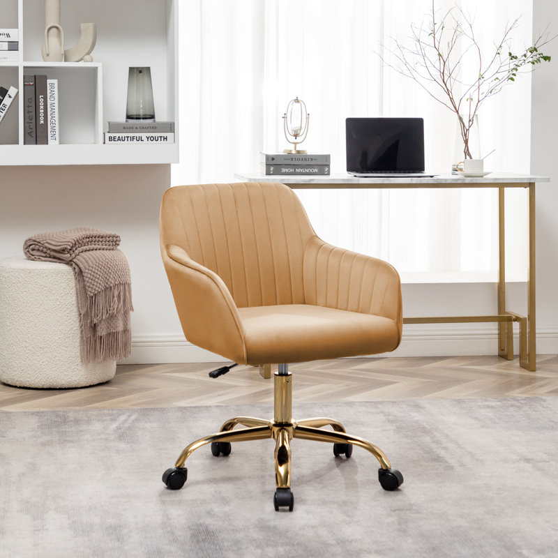 Kierulf Velvet Office Chair, Champagne