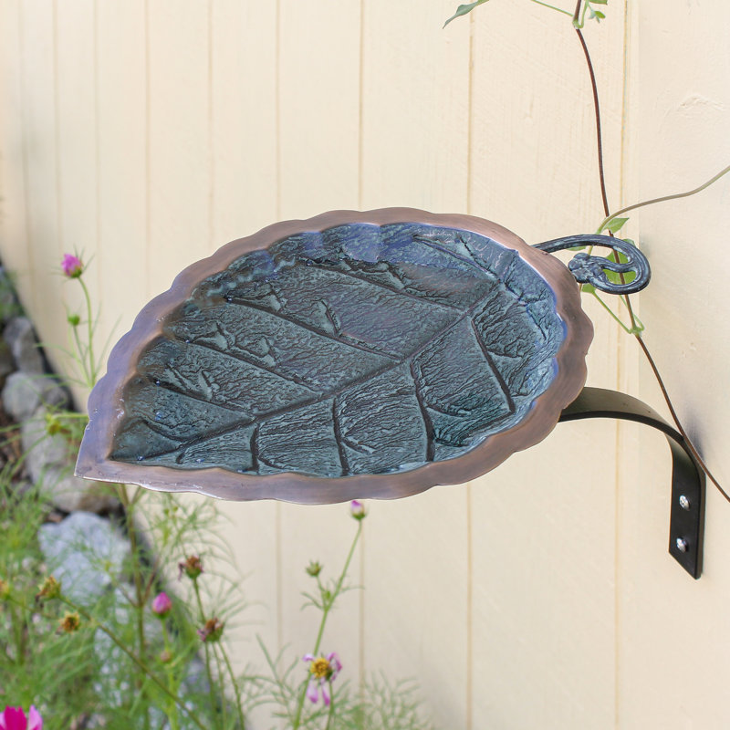 Bain d'oiseaux avec support mural Aspen Leaf