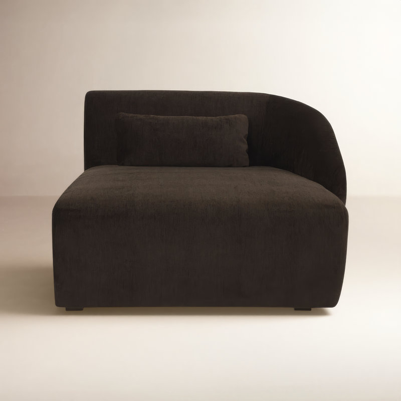 Anson Right Arm Facing Chaise, Charcoal Brown
