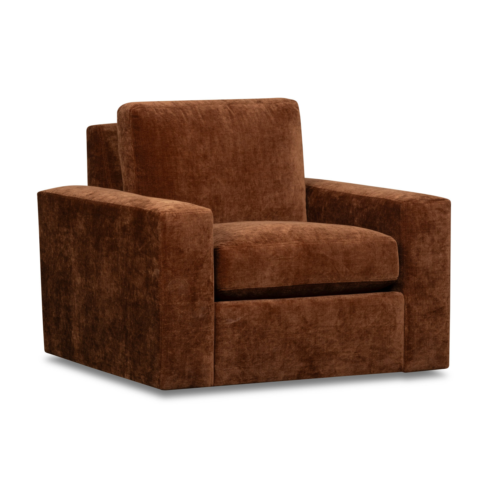 Jonie Upholstered Swivel Armchair, Andrew Sienna