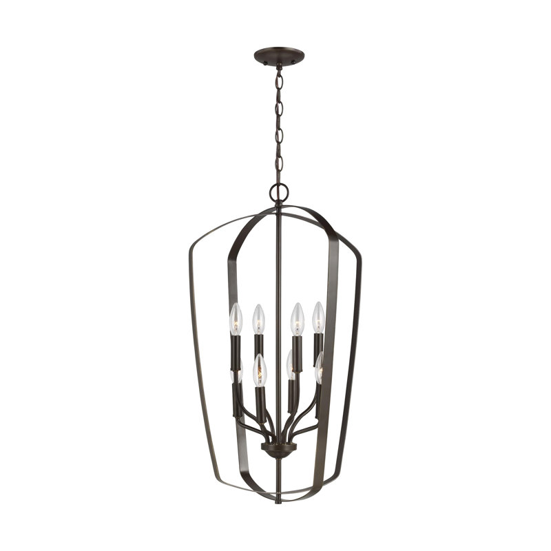 Romee Large Eight Light Hall / Foyer from Generation Lighting , No, Brushed Nickel, Not Energy Star