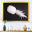 Ananas blanc sur fond noir - reproduction sur toile-67235971-67235995