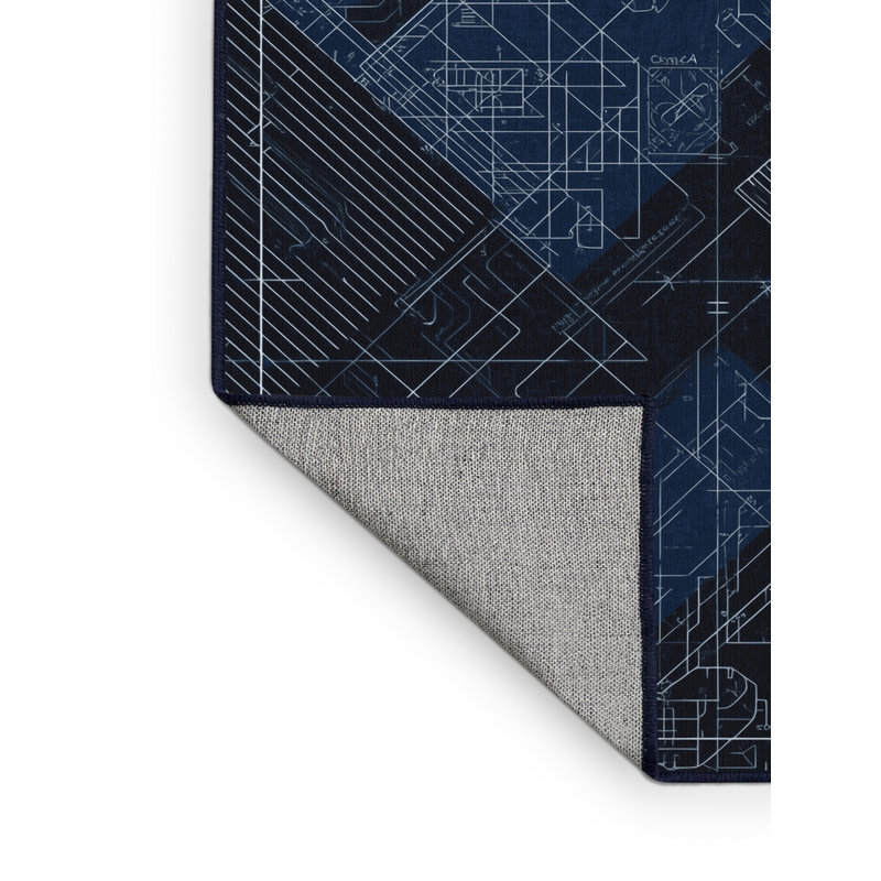 Tapis à motif géométrique moderne et contemporain lavable à la machine Paizley, 8 x 10