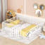 Structure de lit pour grand lit en métal avec clôture et porte en blanc, pour les chambres à la mode, porte blanche, conception à long terme-130040770-130040772