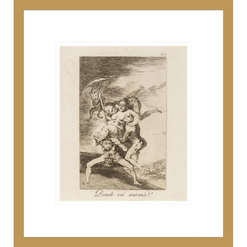 (Où va la mère?) Par Francisco de Goya - Estampe numérique encadrée, H 15,47 po x l 13,75 po