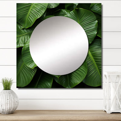 Delcampillo - Art de miroir mural carré pour palmiers et palmiers