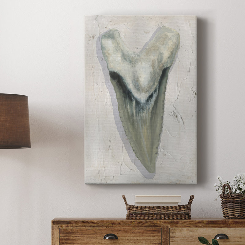 Watercolor Sharks Tooth II -Custom Wrapped Gallery Cavas, 36" H x 24" W