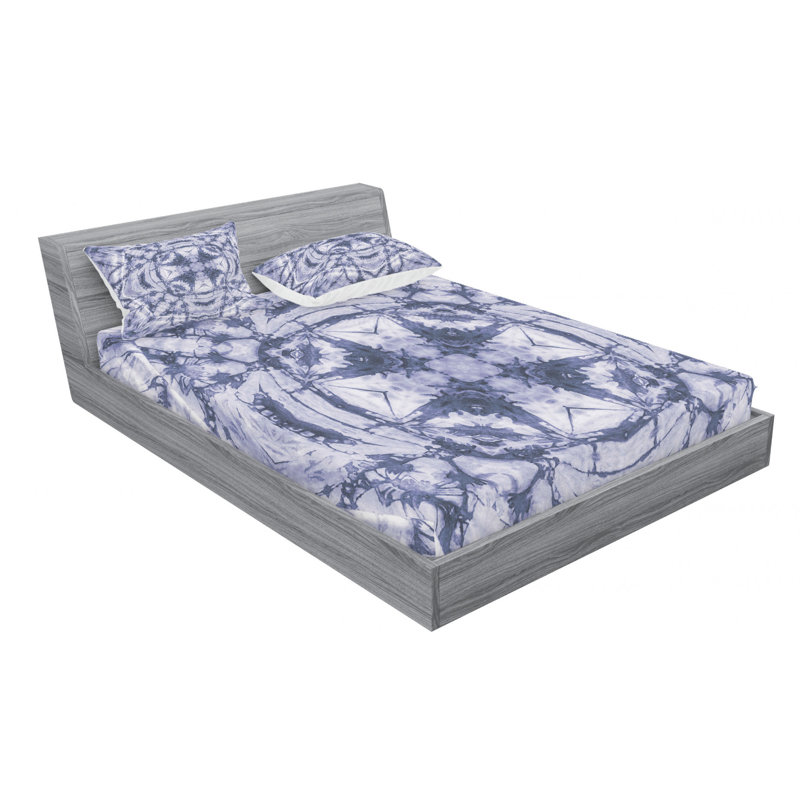 Microfiber Abstract Sheet Set, Full Sheet Set with Fitted Sheet