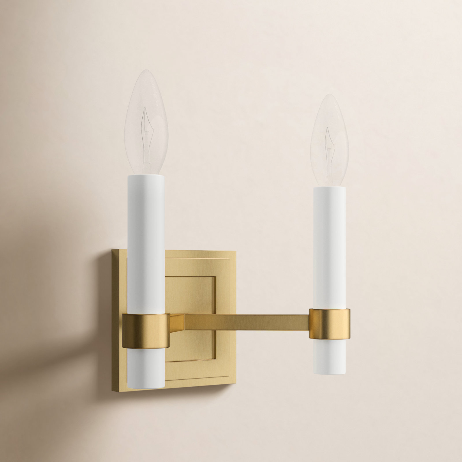 Adamine 2 Light Steel Dimmable Candle Wall Light