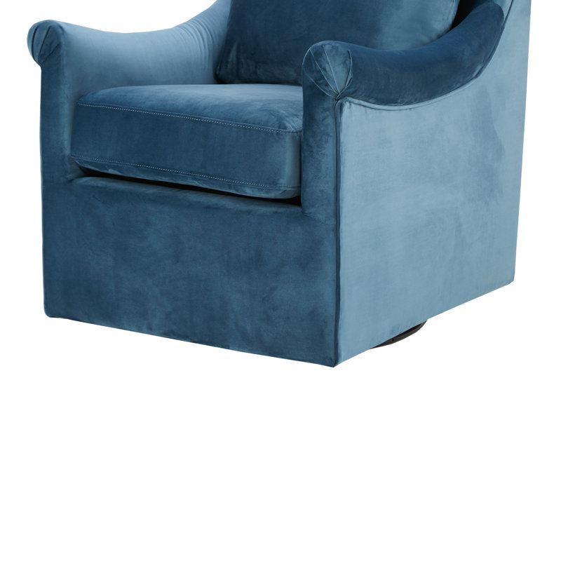 Atlanta Velvet Swivel Armchair, Blue