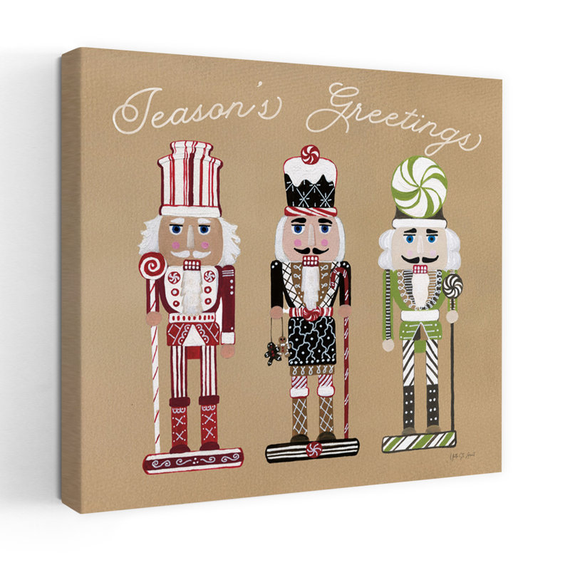 Festive Nutcrackers I, art contemporain abstrait, H 18 po x l 18 po