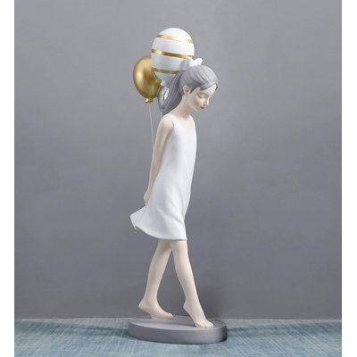 Minimalist Girl Fiberglass Floor Ornament