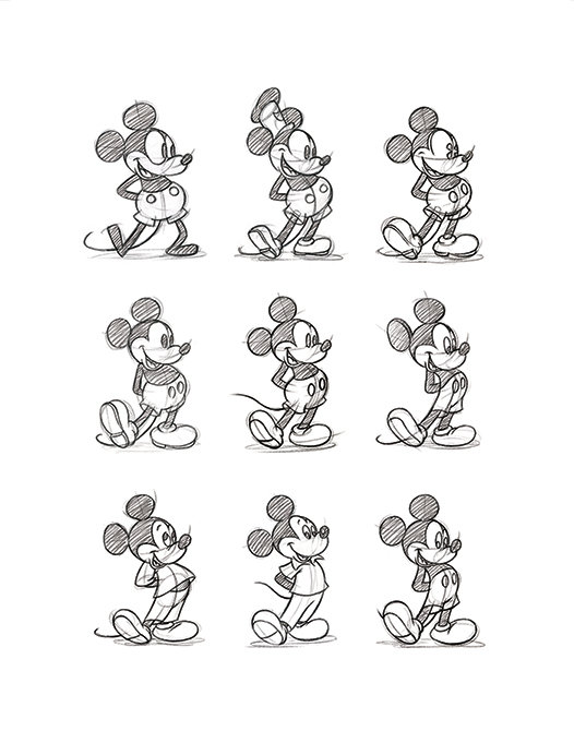 Mickey Mouse Sketch Head Magnet | Zazzle