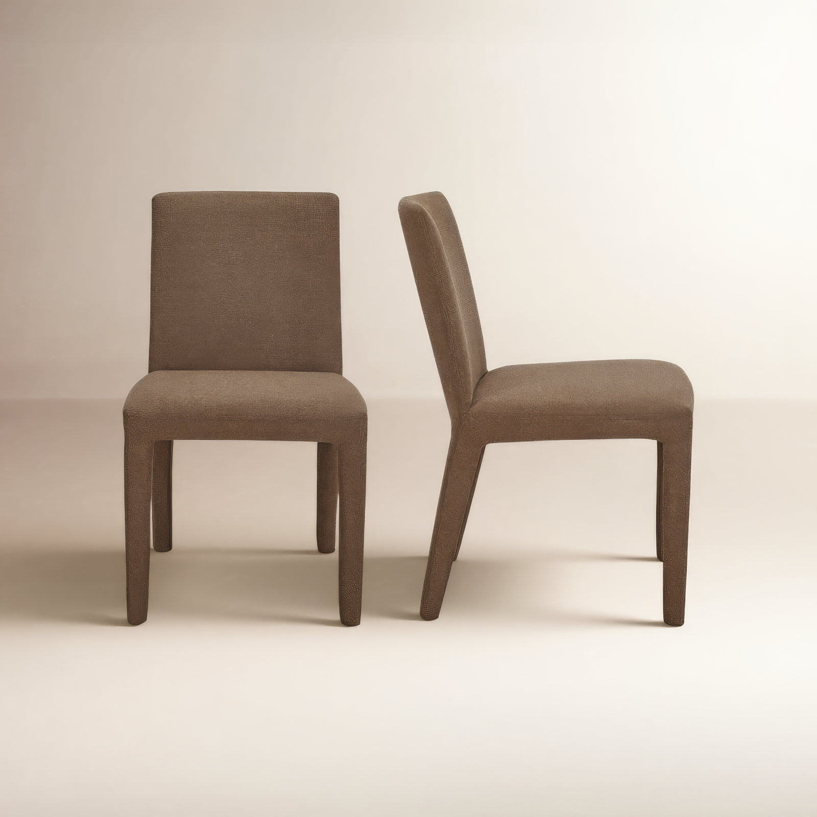 Brandie Dining Chair With Performance Fabric, Brown Performance Canvas
