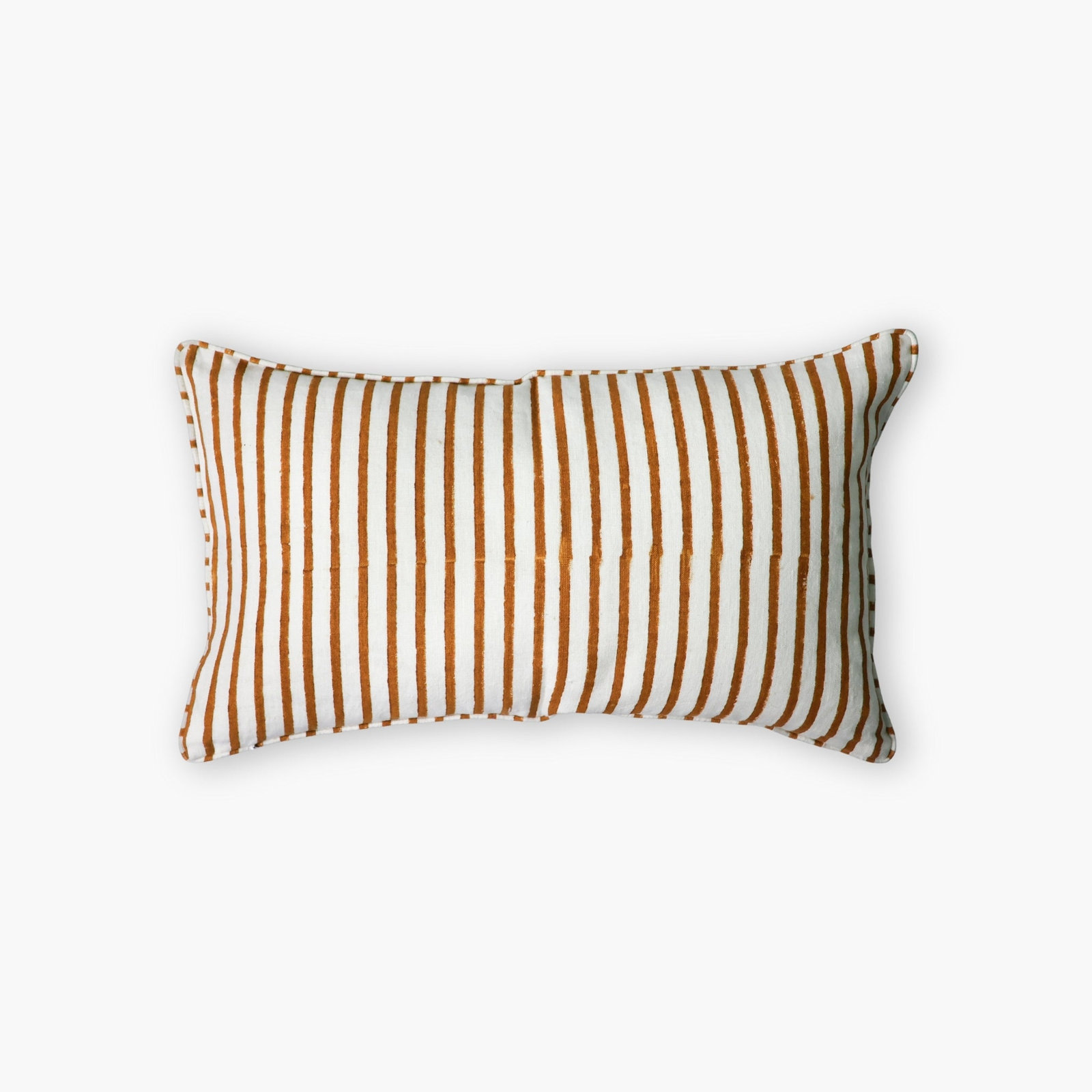 Linen Pillow Cover, Rectangle 12"H x 20"W, Blue/Orange Floral