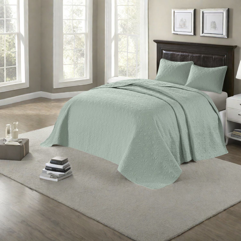 Premium Cotton Reversible Bedding Sets Seafoam Queen