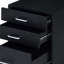 Armoire à 4 niveaux, 3 tiroirs, métal noir et bois composite 16,45 po Largeur, tablette,