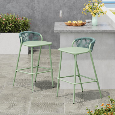 Roger Modern 29.5" Seat Height Aluminum Frame Barstools