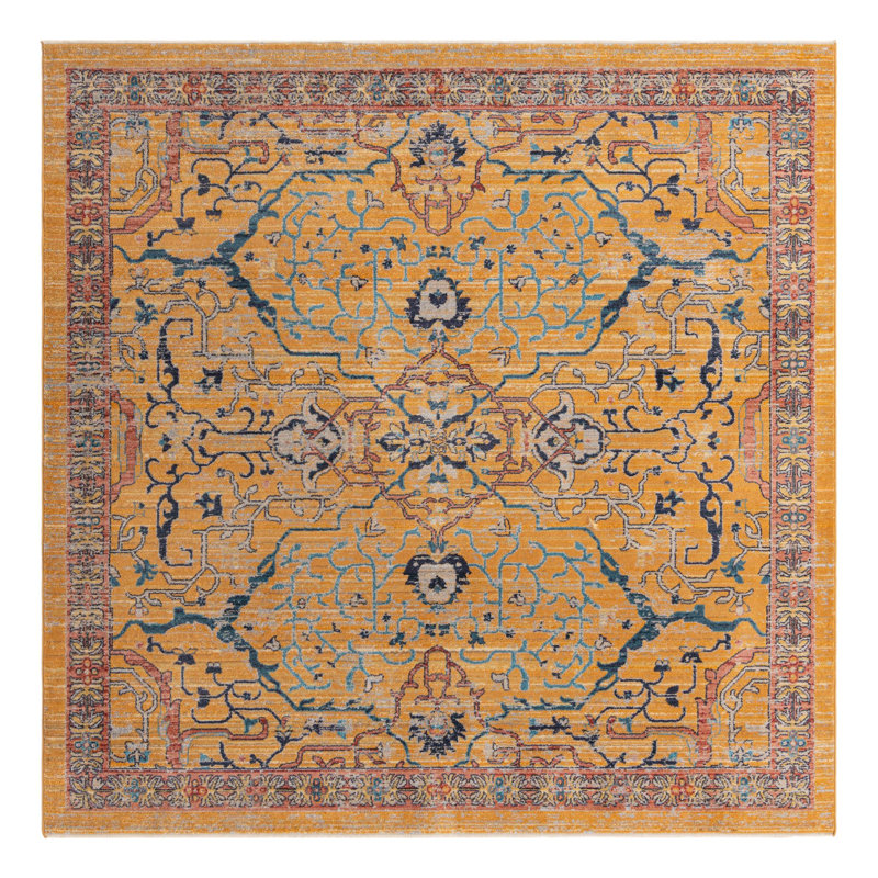Alkire Floral Indoor Rug, Square 7'10"