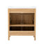 Meuble-lavabo autoportant de 30 po avec lavabo en résine, armoire en bois massif avec organisateurs à deux portes et tablette réglable, bois naturel
