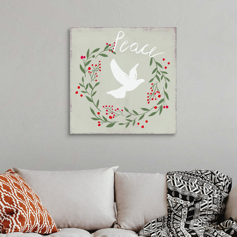 Peace Dove-impression d’art textuel sur toile, Toile tendue, H 30 po x l 30 po x P 1,25 po
