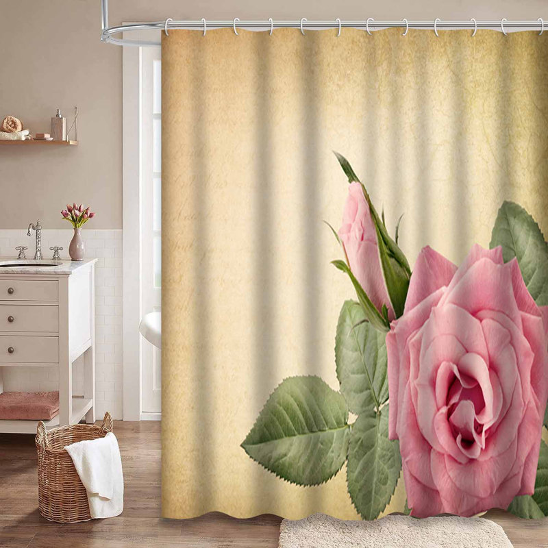 Rose rétro, rose, vieille lettre, chic, décoration de campagne chic avec 12 crochets, L 72 po x l 84 po
