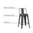 24"Metal Barstool,Country Rustic Style With Back, Kitchen Counter Bar Stool, Lightweight & Sturdy Build, Set Of 4 -Matte Black