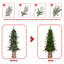 Arbre de Noël illuminé 4 pi avec base lumineuse Sparkling, 396 pointes, 100 lumières DEL, baies et pommes de pin, branches en PE / PVC, pot lumineux-2108677493