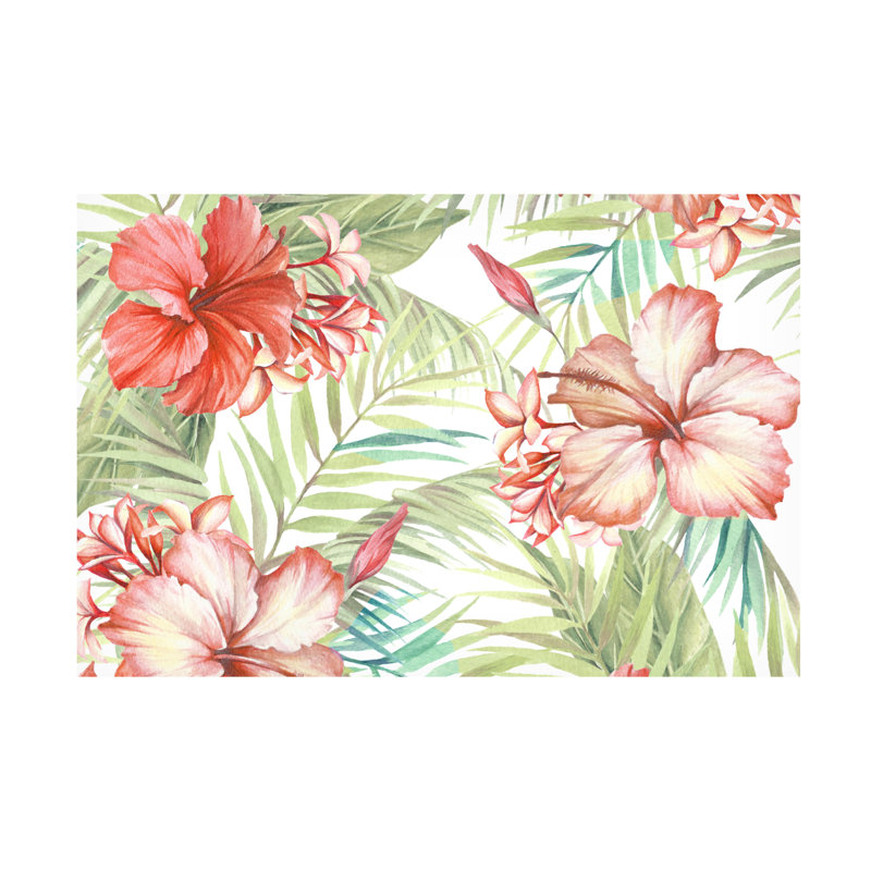 Art sur toile Marcus Jules Hibiscus, H 12 po x l 19 po