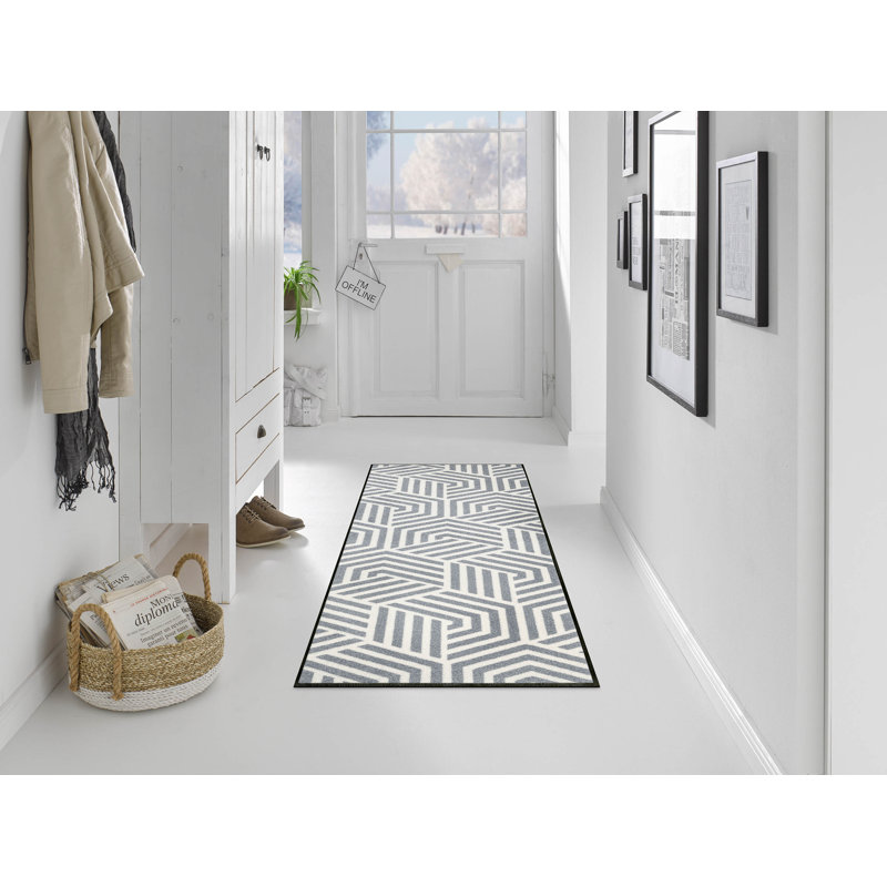 Non-Slip Geometric Indoor Doormat, Runner 60 x 180cm