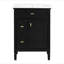 Meuble-lavabo de 24 po avec lavabo, armoire en bois massif et panneau de fibres à densité moyenne avec un tiroir rabattable, deux tiroirs standard et une tablette réglable, meuble-lavabo noir autoportant pour le rangement de la salle de bain