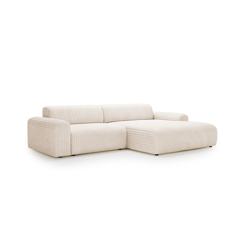 Tashari 3 Seater Corner Sectional, White