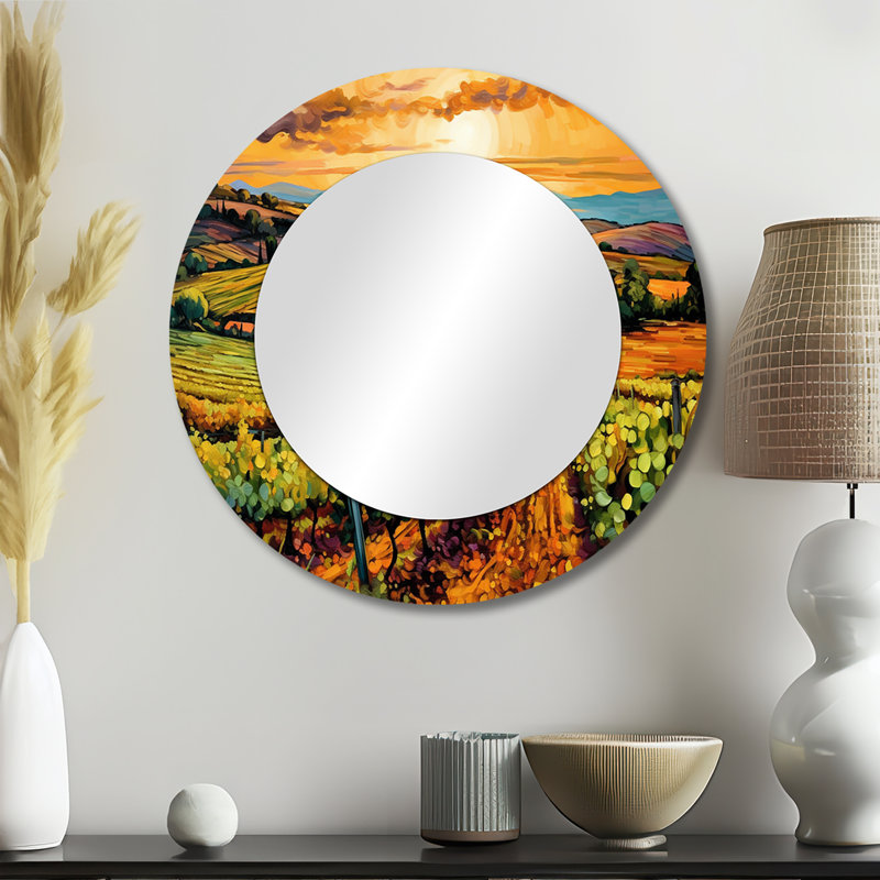 Vangogh Sunlit Vineyard I - miroir Vangogh, 23 po x 23 po