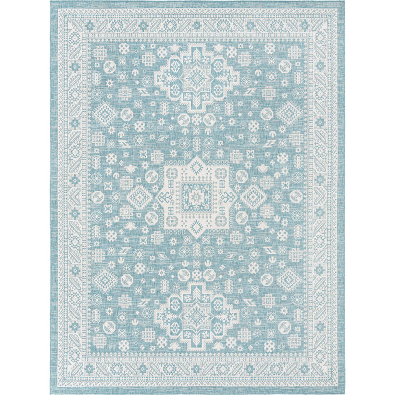 Outdoor Chand Area Rug Blue Color, Rectangle 10' x 13'