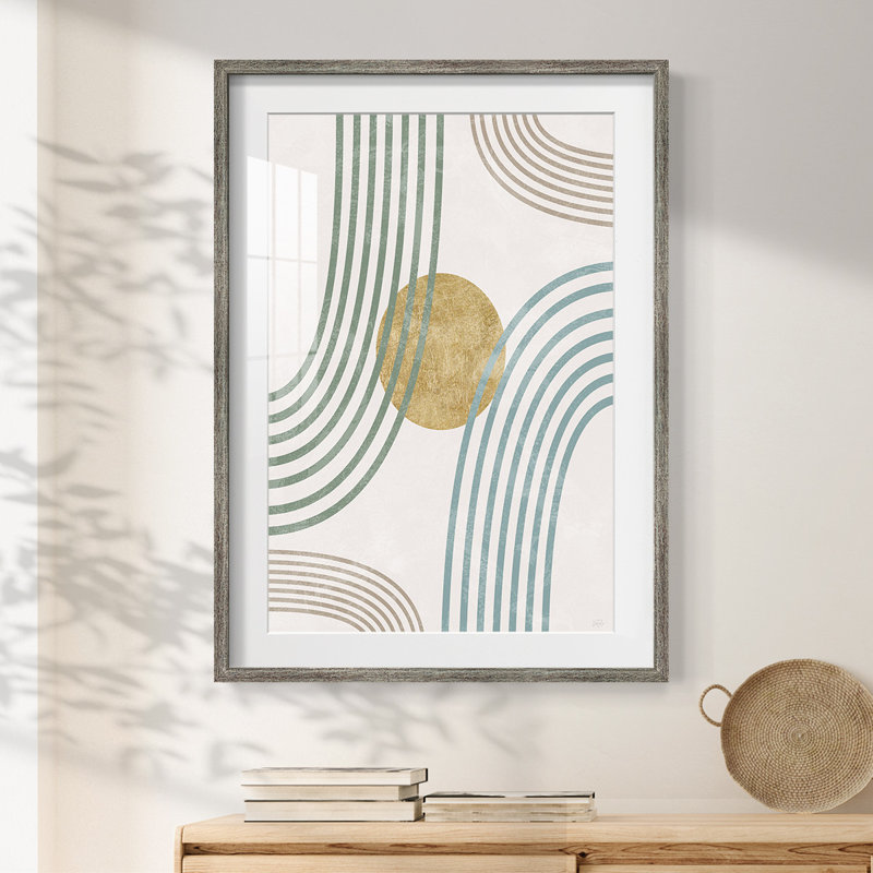 Débit moderne - impression encadrée, H 25,5 po x l 17,5 po, Vieilli