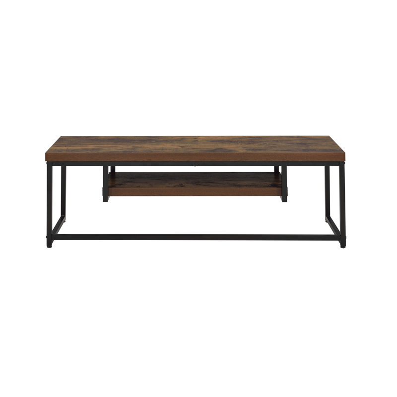 Meuble télé avec support pour écran plat 50 po en chêne vieilli et finition en métal noir 1pc (1pc)